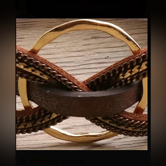 Magnetic buckle wrap bracelet, brown - Picture 5 of 7